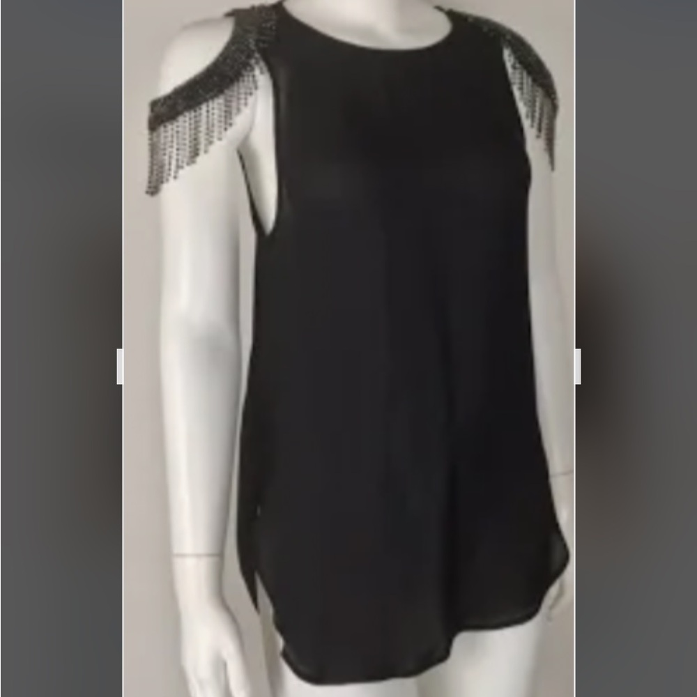 Haute Hippie Black Beaded Sleeveless Blouse - Picture 6 of 13